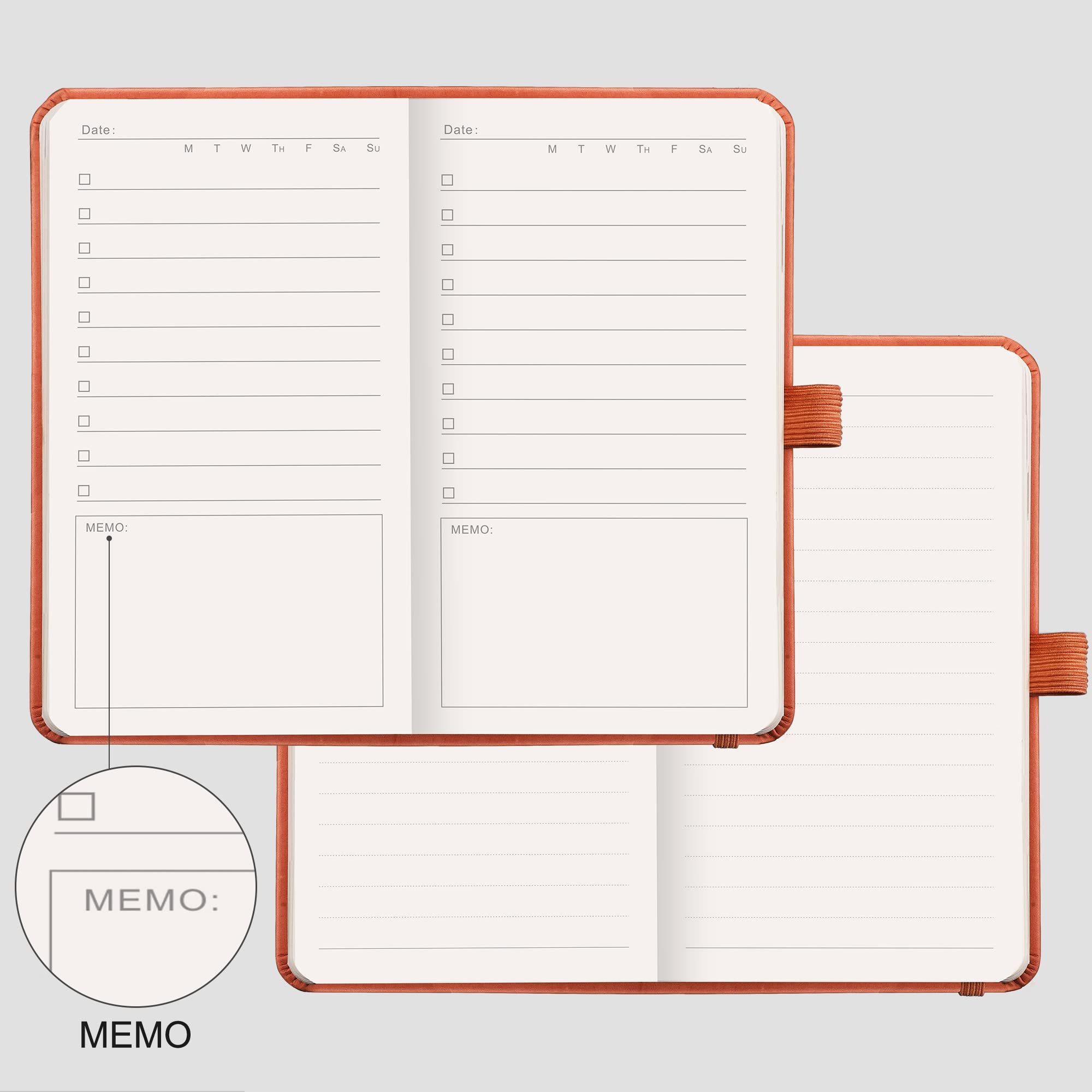 RETTACY To Do List Notebook, Pocket To Do List Planner NotePad with 192 Pages, Pen Holder, Back Pocket - Image 3