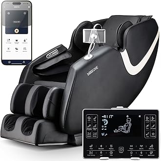 2026 Massage Chair Full Body, AI APP Control Shiatsu Zero Gravity Massage Chair with Foot Roller, Back Calf Heated, Bluetooth Speaker, Relaxing Massaging Recliner for Friend Family
