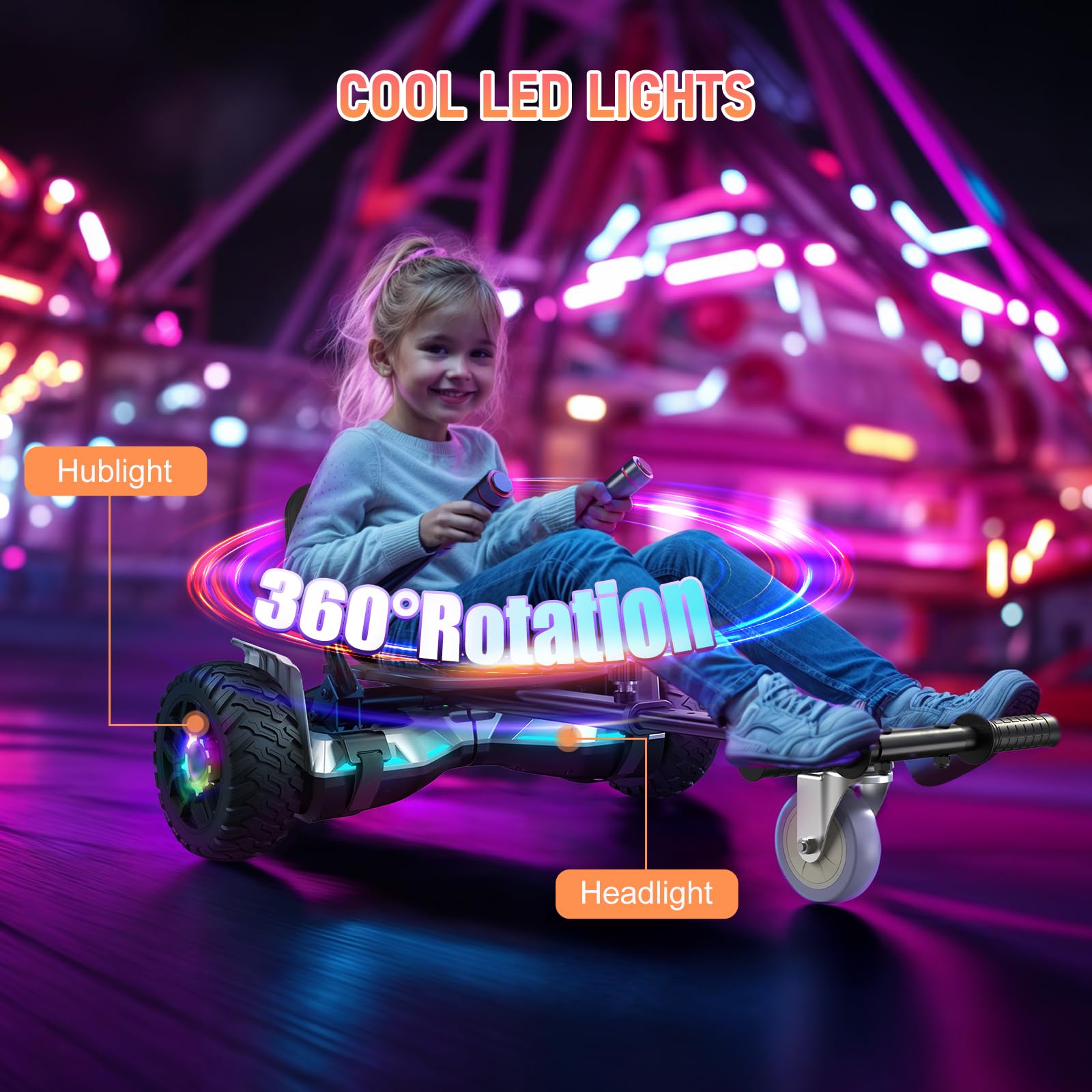 SISIGAD Hoverboard SUV e Kart, con Bluetooth, Hoverboard fuoristrada 8,5" Hummer, il miglior regalo per i bambini