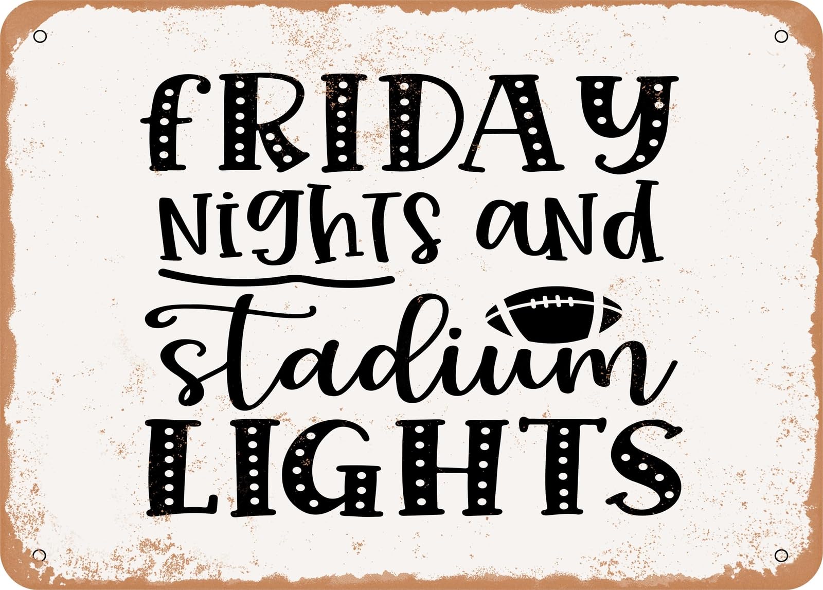 Miaomansenstore Metal Sign - Friday Nights And Stadium Lights - Vintage Look Sign Home Decor