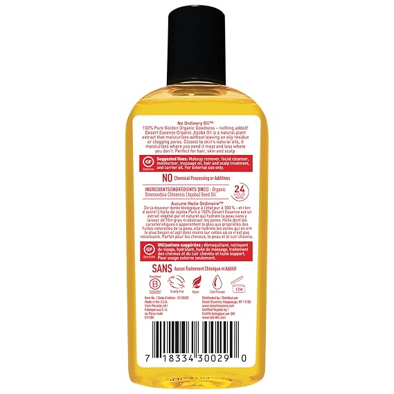 Desert Essence Organic Jojoba Oil -- 4 fl oz (Pack of 2)