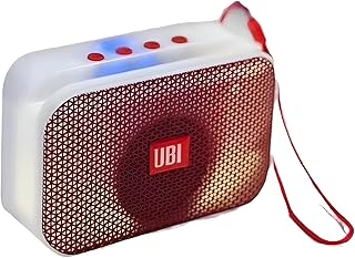 مكبر للصوت بلوتوث محمول لاسلكي بصوت نقي وإيقاع باس معزز ووقت تشغيل طويل للموسيقى والبودكاست (أحمر)