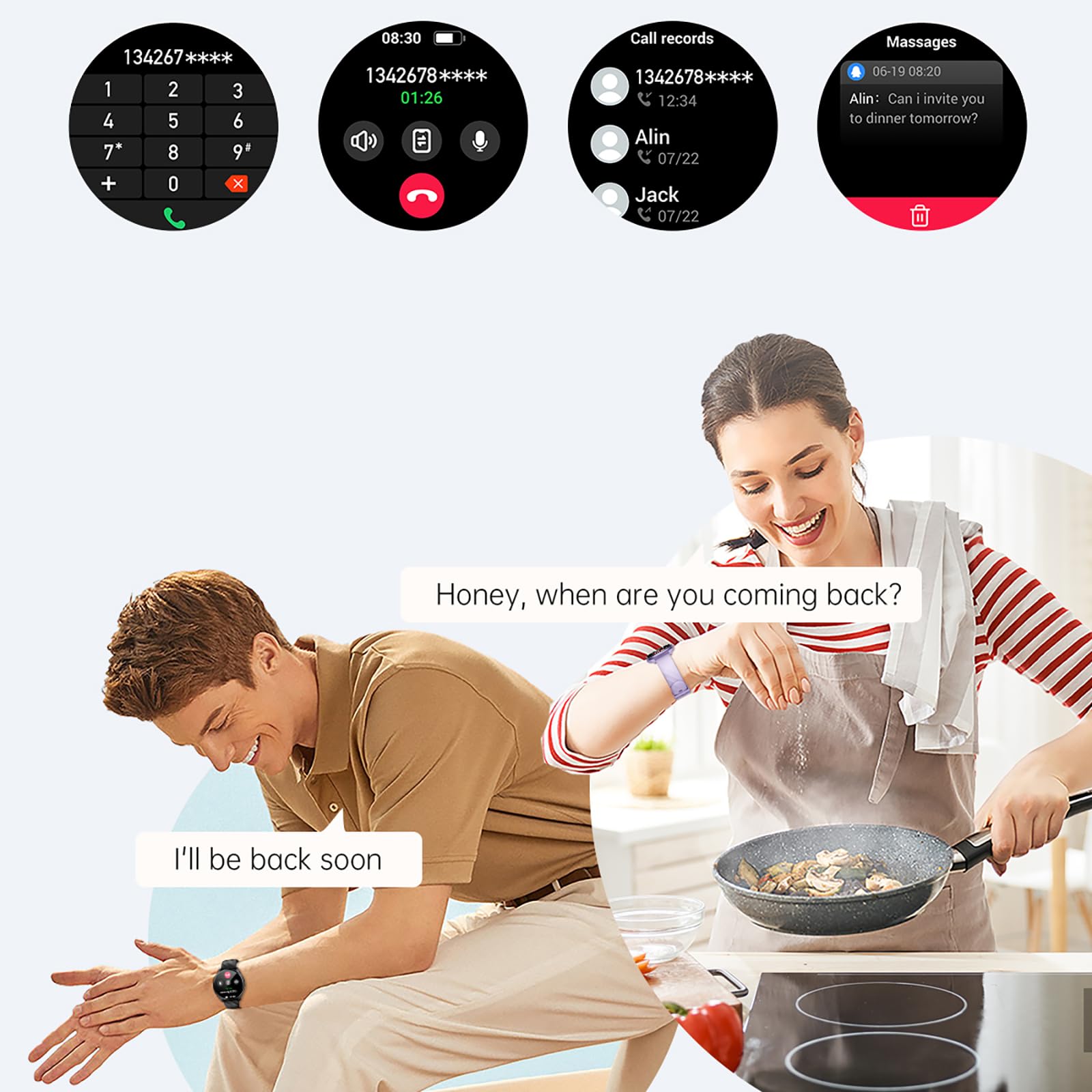 Yihou Smart Watch viola per uomo donna fare/rispondere alle chiamate Reloj Inteligente con frequenza cardiaca/monitoraggio del sonno/100+ modalità sport/pedometro smartwatch per telefoni Android