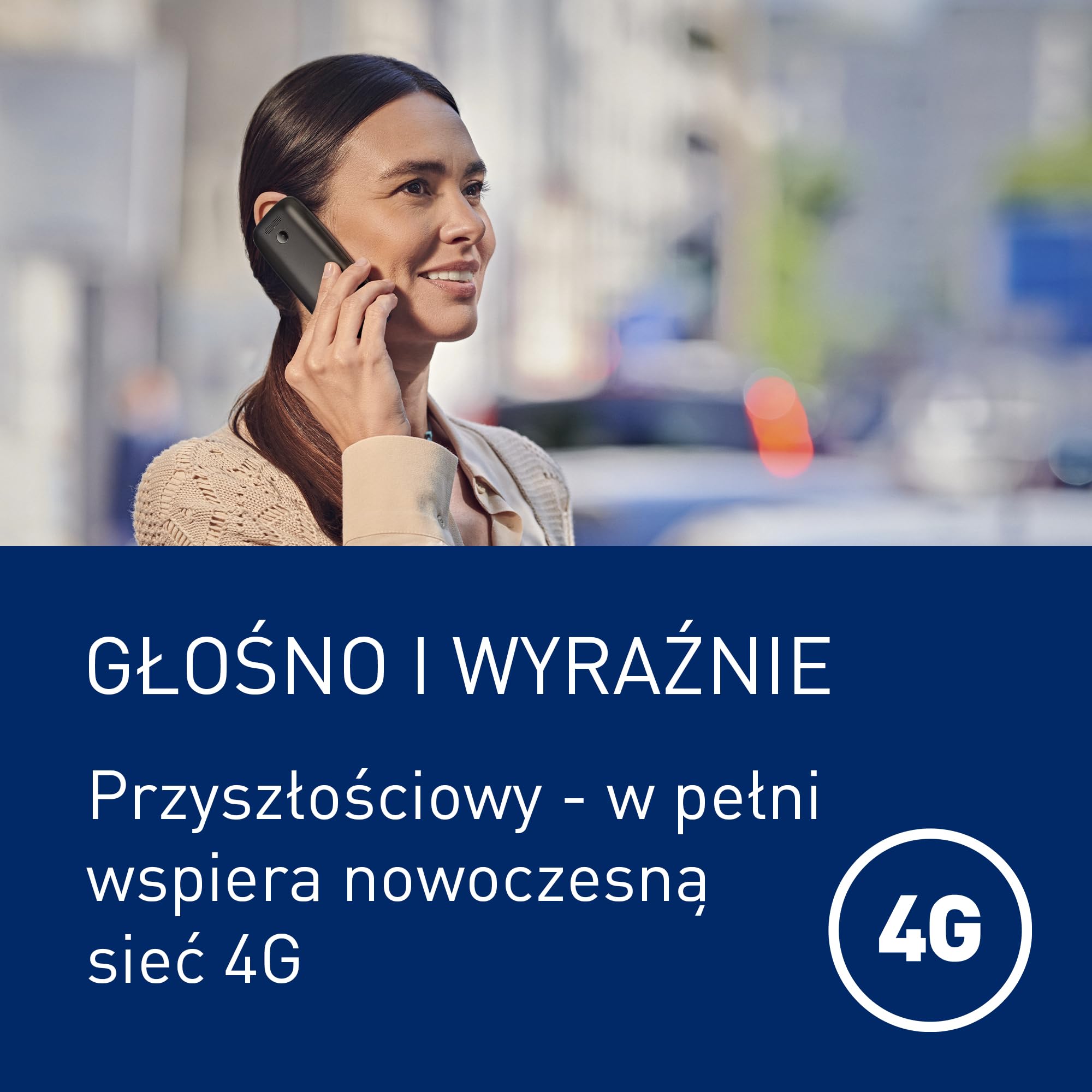 Panasonic KX-TF400EXB Łatwy w Użyciu Klasyczny Telefon 4 G VoLTE, 280 Godzin Czuwania, Ładowanie USB-C, Wyświetlacz 2,4 Cala, Bluetooth, Latarka LED, Aparat, Wodoodporność IP44, Czarny