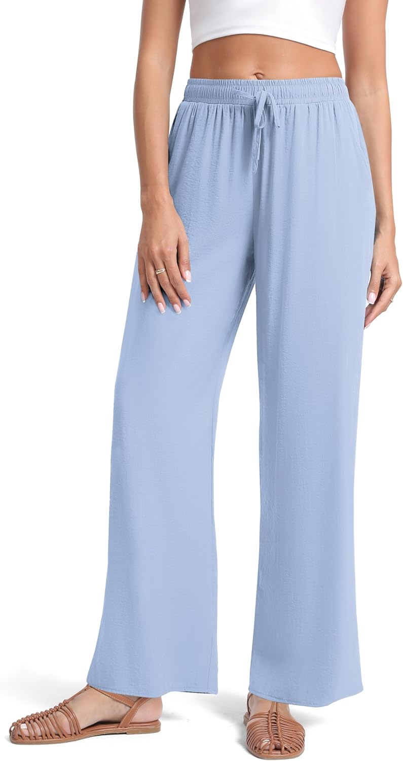 Urban CoCo Women's Lightweight Wide Leg Palazzo Pants - Image 3