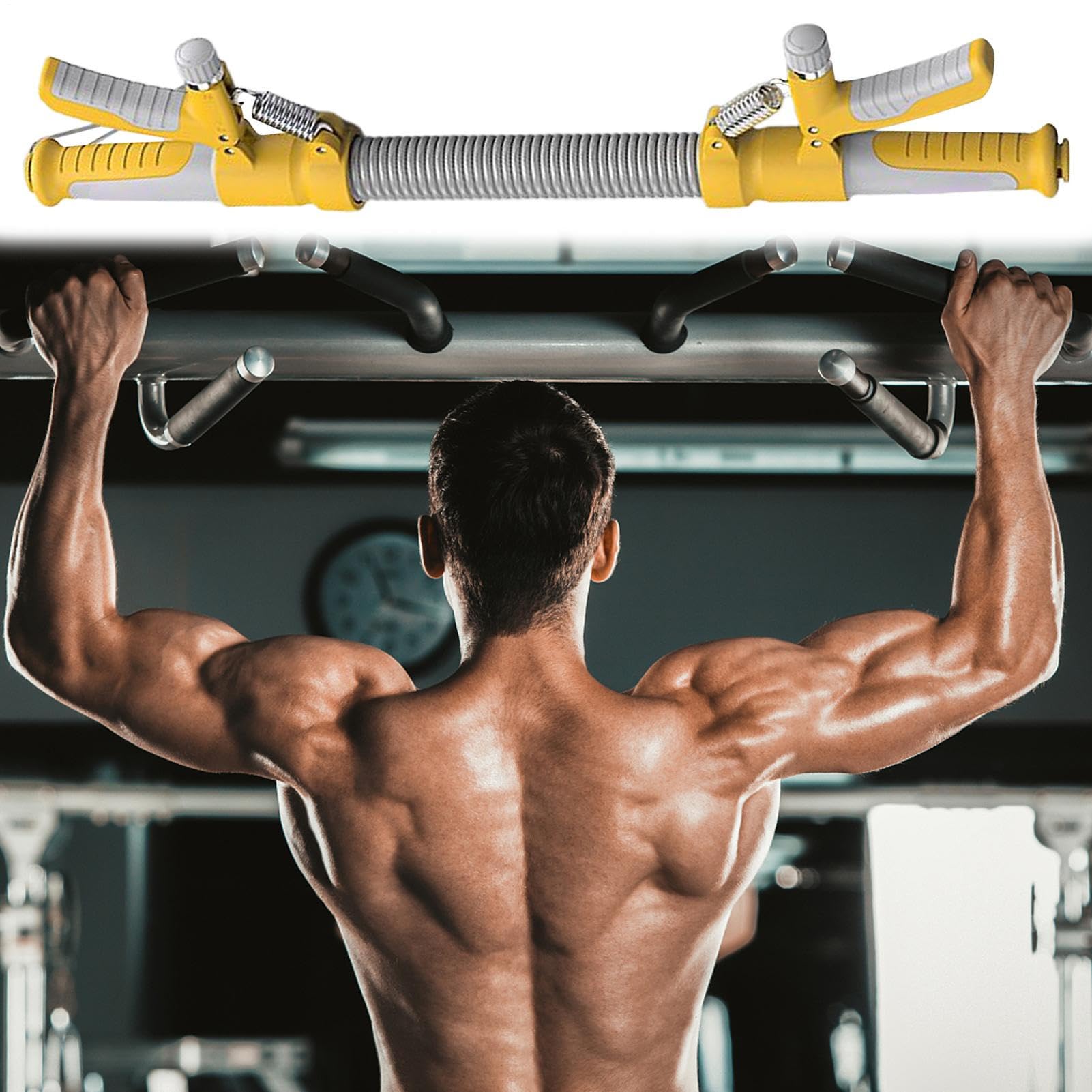 Attrezzo per allenare le braccia da uomo | 2 in 1 per allenamento del petto, attrezzatura per esercizi di resistenza regolabile, attrezzo portatile per rafforzare l'avambraccio e accessori