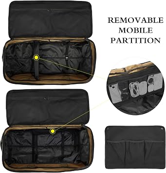 Large Foldable Duffle Bag with Wheels 85-100L Expandable Wheeled Holdall Extra Large Travel Rolling Duffel Bags for Men Women Collapsible Big Soft Luggage Camping, Brown