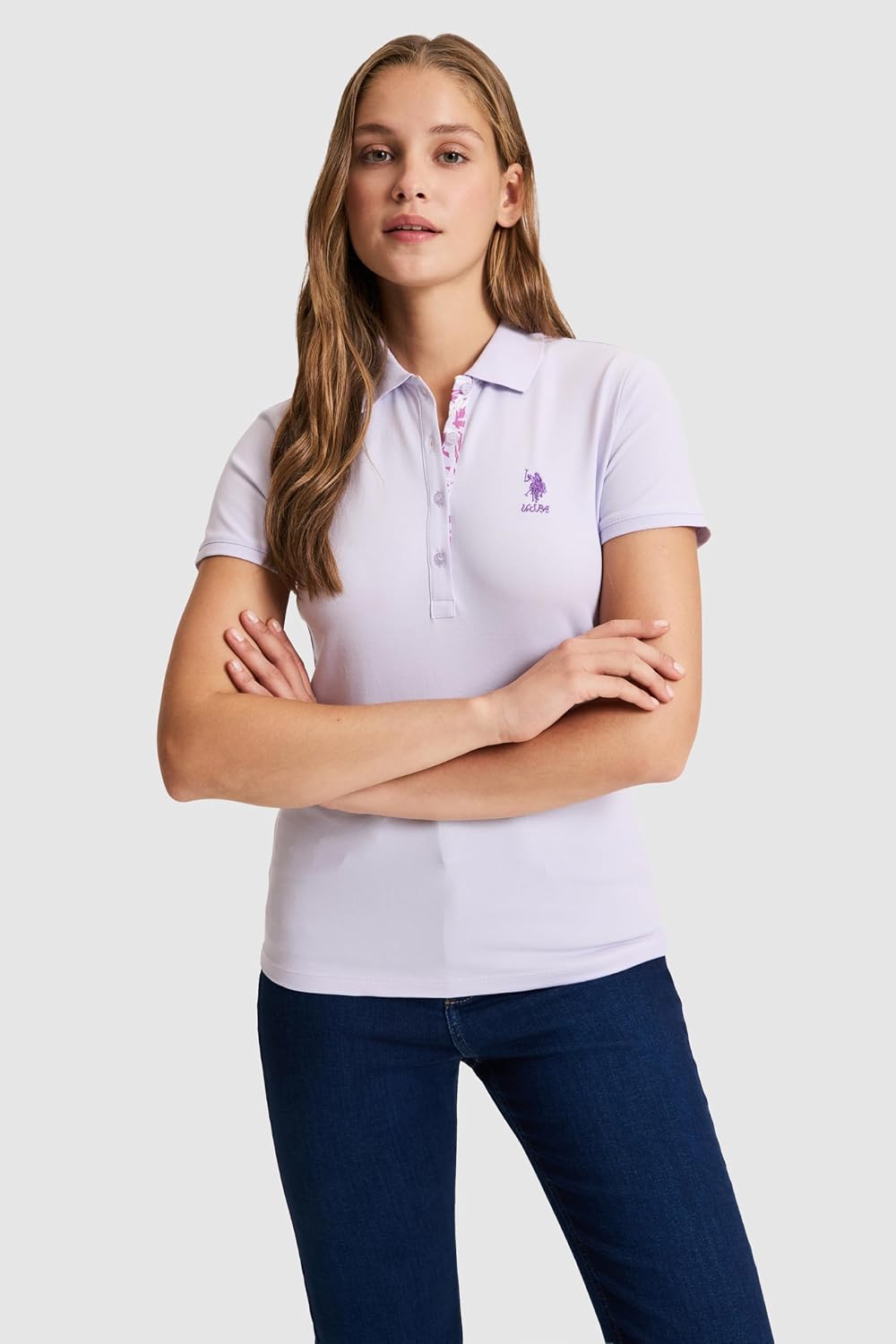 U.S. Polo Assn. Kadın Lila Tişört Basic 50321798-VR034