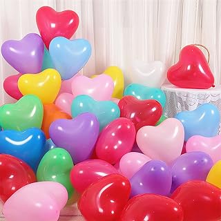 BTZO 風船 バルーン ハート 50個セット アソート 10インチ 飾り付け 誕生日 バレンタイン 告白 プロポーズ 結婚式 8色 カラフル