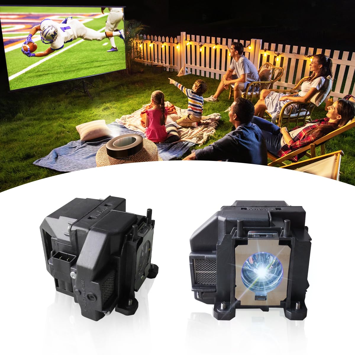 EL-PLP67 Replacement Projector Lamp Bulb Compatible with Epson ex5210 ex7210 ex3210 ex3212 vs210 vs220 s11 x12 x15 eb-s02 eb-w12 PowerLite Home Cinema 500 707 710hd 750hd, with Housing