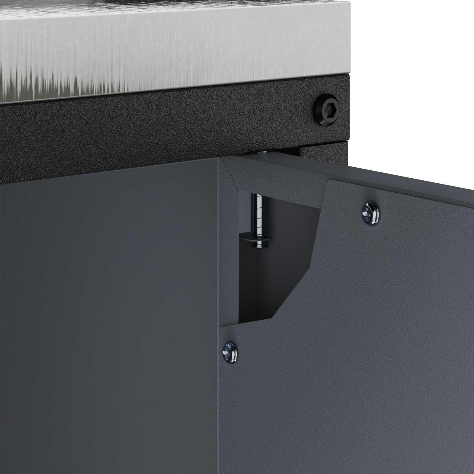 vidaXL Armadietto per Stoccaggio in Cucina HATTEM Antracite Acciaio, Cucina, Moderni sistemi di stoccaggio, scaffali rettangolari, Design Funzionale, mobili da Esterno, armadietti Eleganti