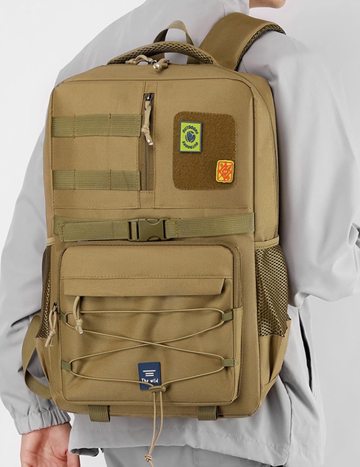 Zaino Tattico da Esterno da 35 Litri Sport Viaggi Alpinismo Escursionismo Mimetico Zaini Nero Grande Capacità Borsa da Lavoro con Tracolla Posteriore