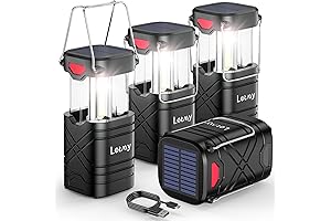 LETMY 4-Pack Hybrid Lights Solar Lanterns