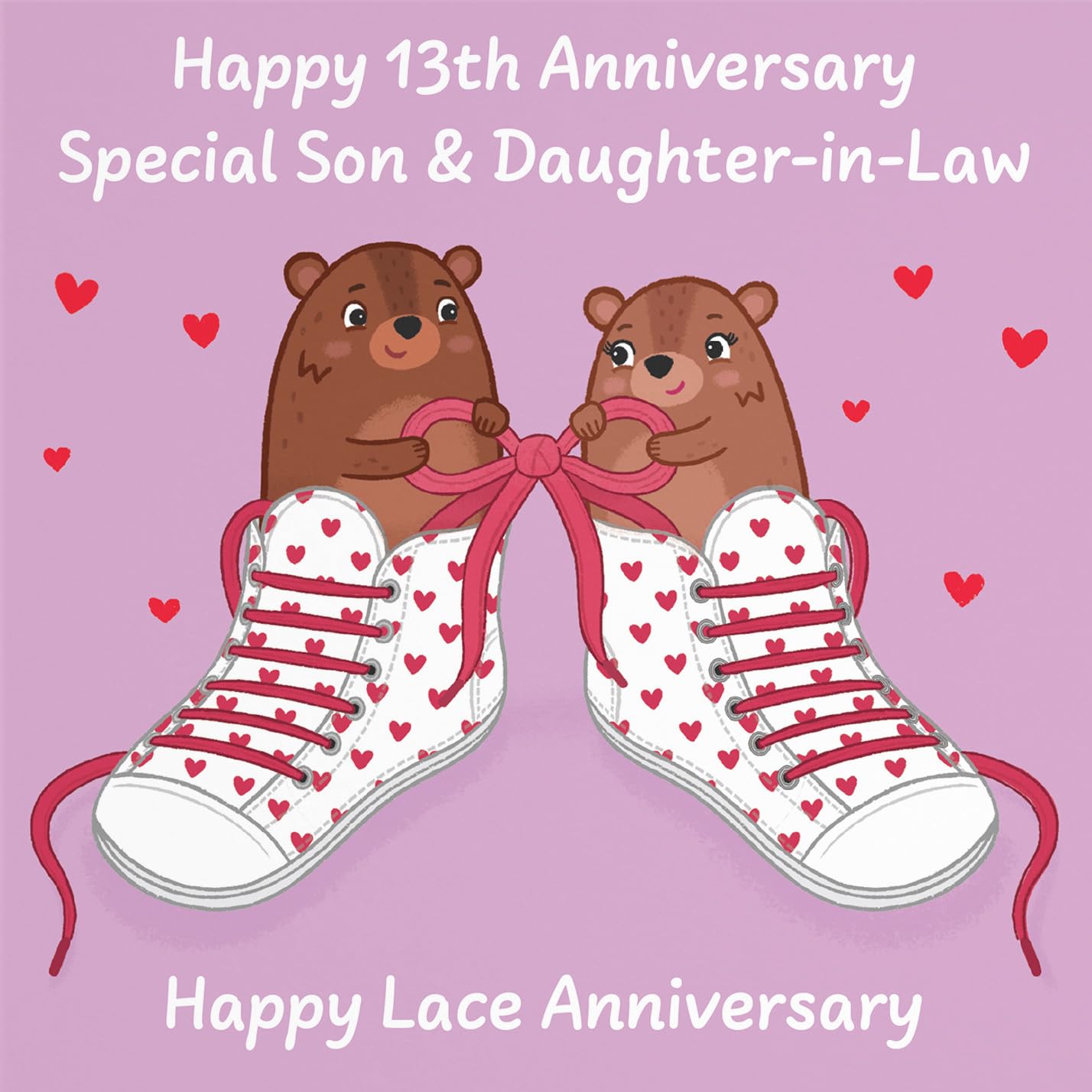 Hunts England, Son And Daughter In Law 13th Anniversary Card, Lace Anniversary, 13 Years - Image 2