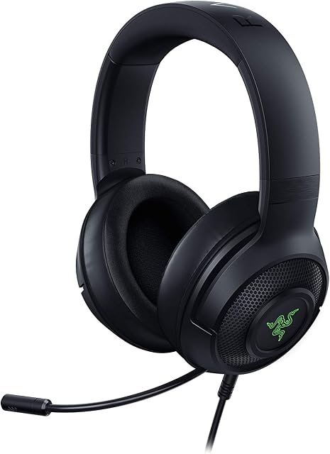 Razer Kraken V3 X - Wired USB Gaming Headset (Ultra-Light Headphones, TriForce 40 mm Driver, HyperClear Cardioid Microphone, 7.1 Surround Sound, RGB Chroma) Black