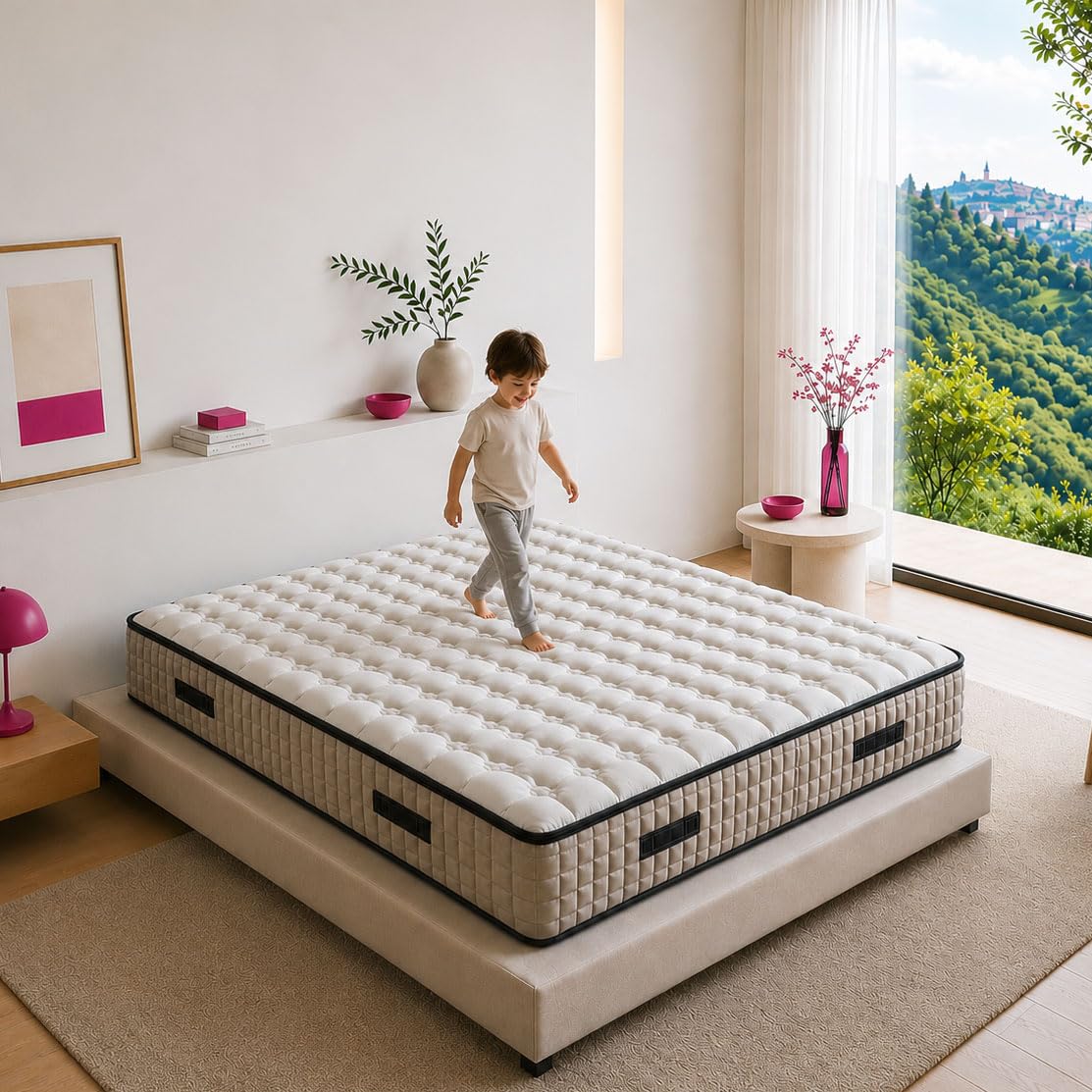 GEEMMA® Materasso Matrimoniale 160x190 Semirigido H27 – Dispositivo Medico, CONFORTEVOLE che NON SCALDA, Ortopedico per Mal di Schiena, Tessuto Anallergico - HIP-HOP H27