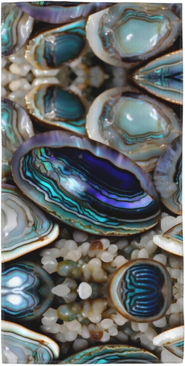 Abalone Nacre Print Hand Towels for Kitchen, Decorative Bathroom Towels Decor Farmhouse Cute for Men Women Gifts