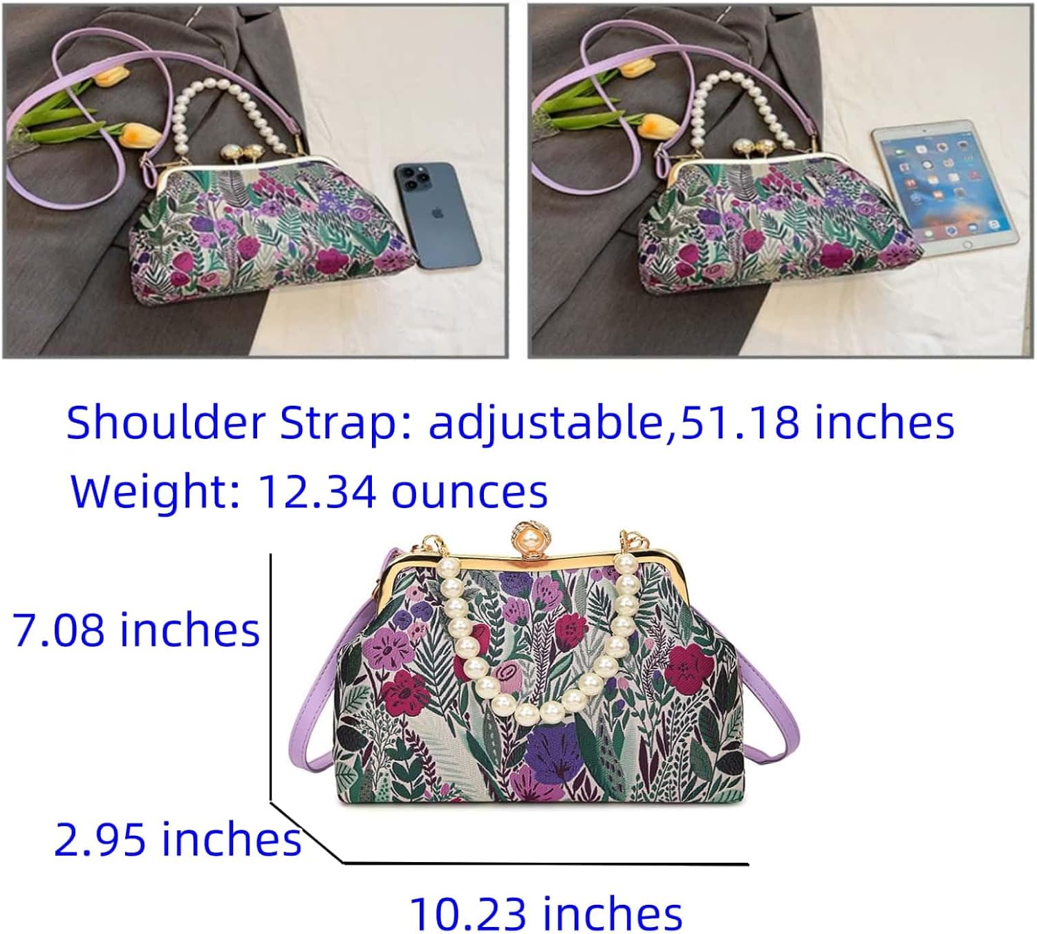 Crossbody Bags for Women Trendy Floral & Leaf Print Fashion Versatile Elegant Purse for Ladies Shoulder Sling Handbags
