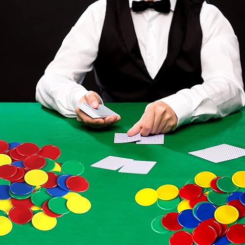 Vista 38 de Coopay Fichas de póquer de plástico de 1 1/2 pulgadas, contadores de aprendizaje, discos de conteo de fichas de bingo, marcadores para práctica