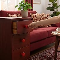 Vista 7 de HUAMULAN 15 pomos de cerámica roja brillante con botón de hongo redondo para gabinete, manijas de puerta, cajón de armario, armario, armario