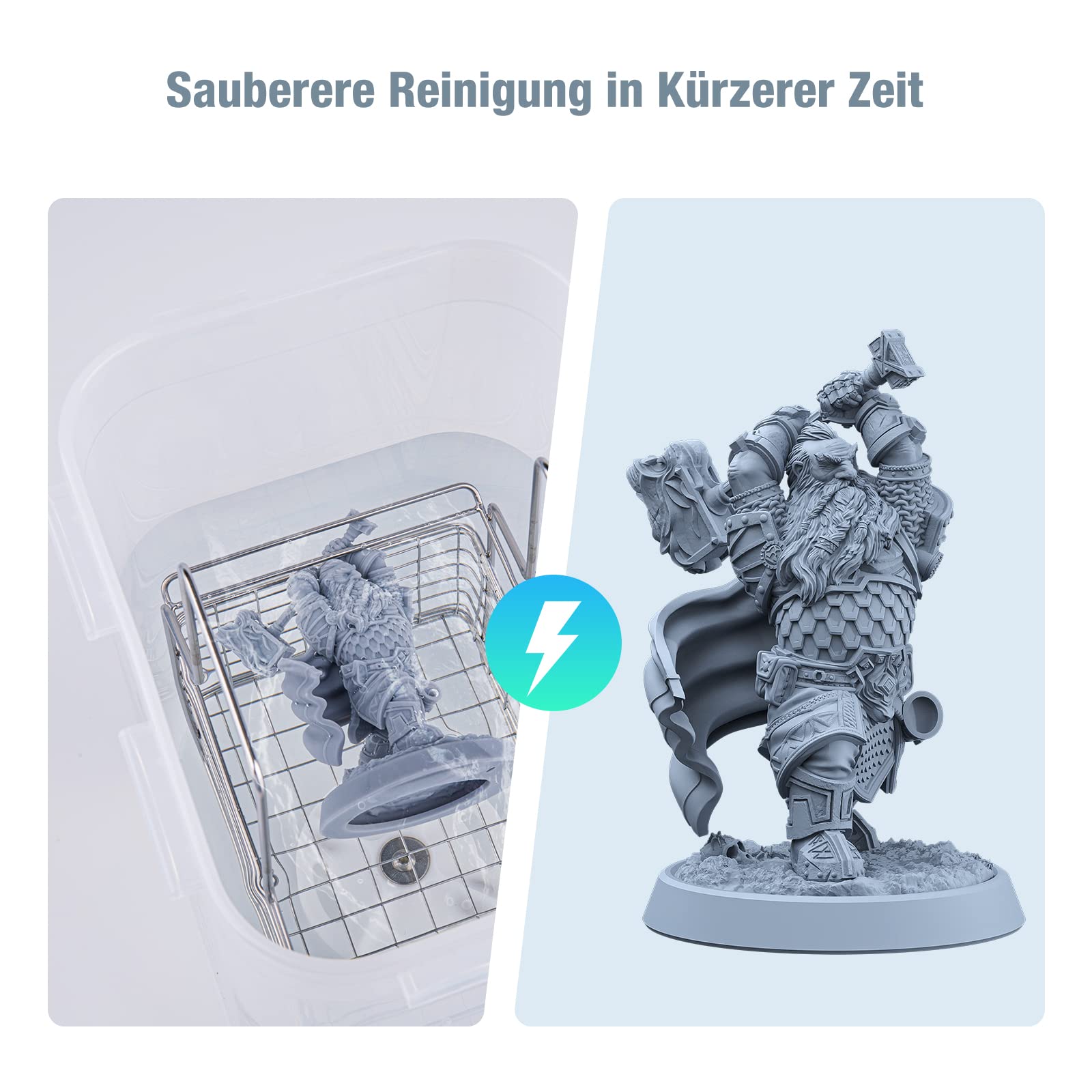ELEGOO 405nm Rapid Resin Żywica do drukarki 3D, LCD UV, fotopolimerowa, 1000 g, 2.0, szara