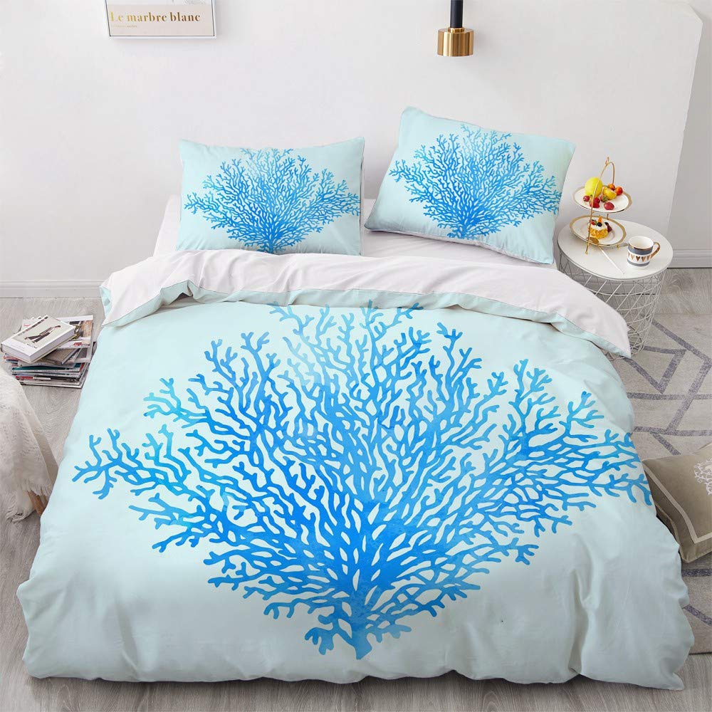 Housse De Couette 220X240 Cm Chat Gris Parure De Lit Adulte Avec Fermeture Éclair, Bleu Linge De
