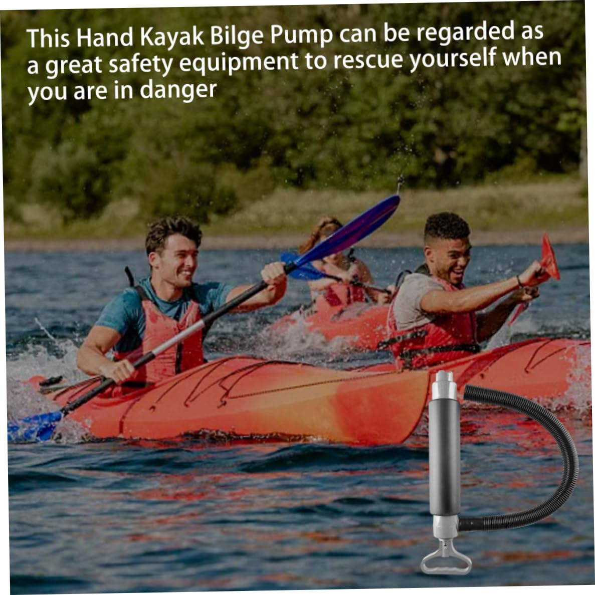 Kajak Bilgenpumpe Hand Bilgenwasserpumpe manuelle Bilgenpumpe Boot Kanu Zubehör mit Schlauch Kajak Pumpe Handpumpe Pumpe Hand