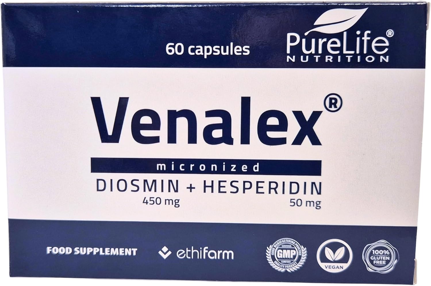 500- Diosmin 450 Hesperidin 50- Circulation, Varicose Veins, Hemorrhoids, Capillaries – Heavy Legs – Gluten Free, Vegan – 60 Capsules