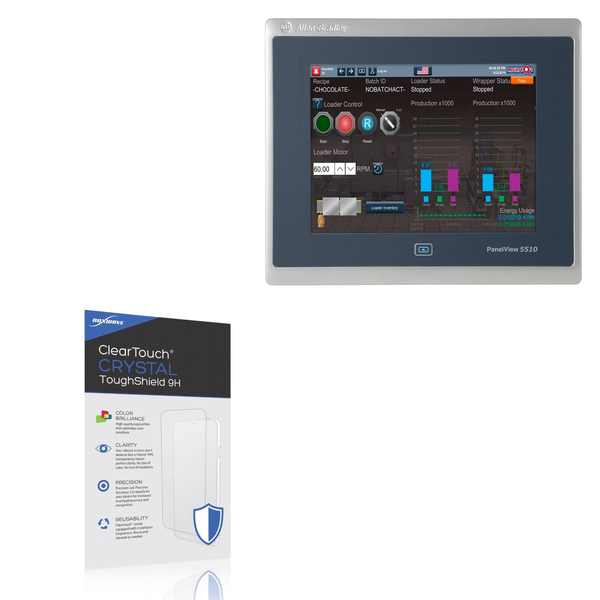 BoxWave Screen Protector Compatible with Allen Bradley PanelView 5510 (12 in) - ClearTouch Crystal ToughShield 9H (2-Pack), Clear 9H Tough Flexible Film Screen Protector