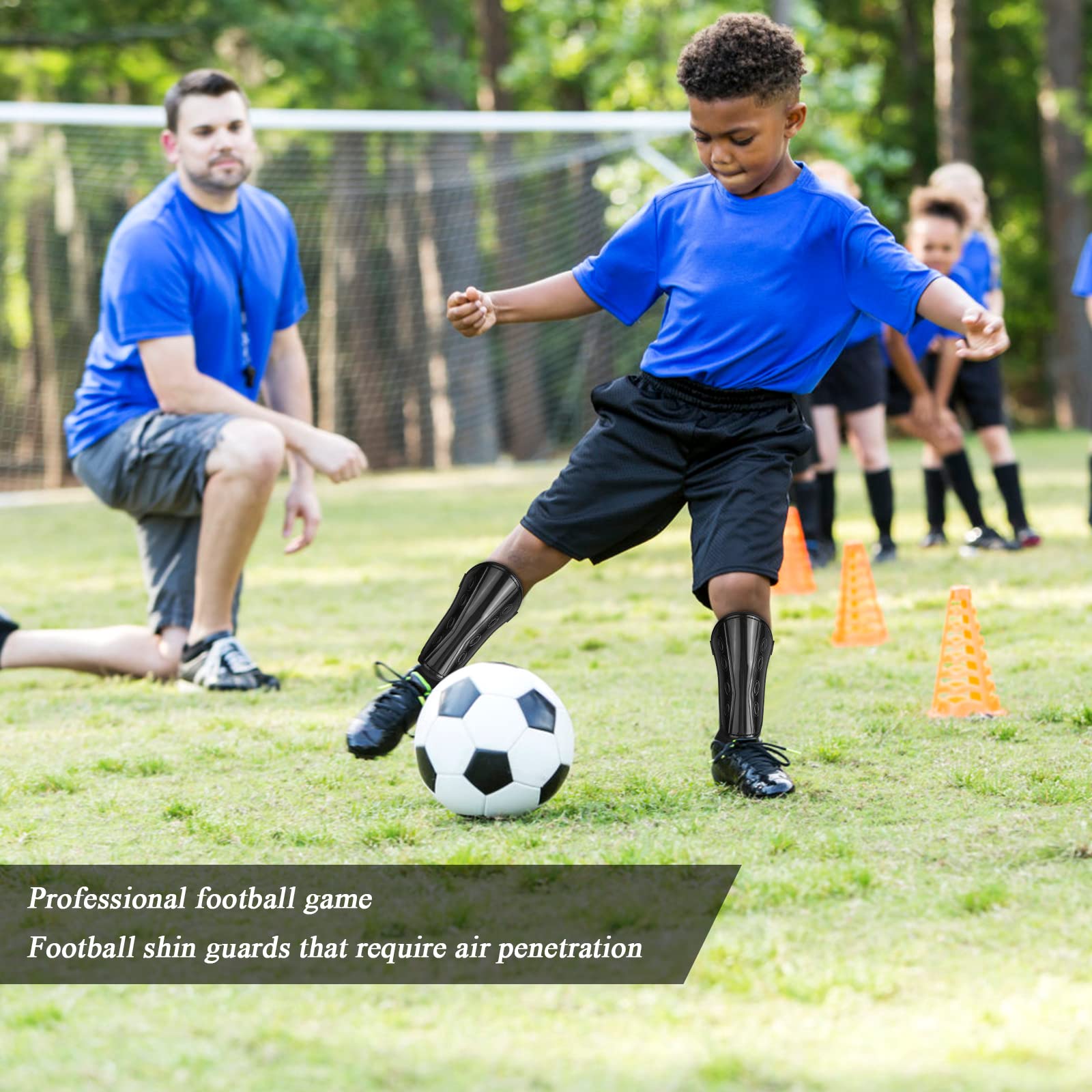 Parastinchi Calcio Per Bambini - 1 Paio Leggeri In EVA E Fibra Di Carbonio, Misura 11.5x8cm - Foto 11