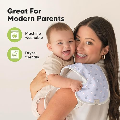 Vista 241 de Paños orgánicos para eructos para bebés niños y niñas, paquete de 5 paños de algodón súper absorbentes para bebés, trapos suaves y afelpados