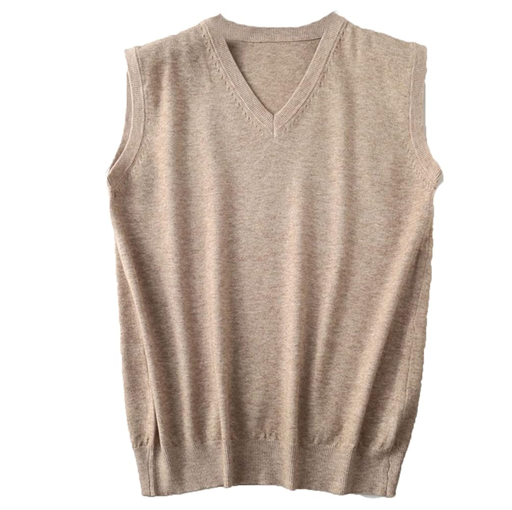 Mens Sleeveless Knitwear V-Neck Sweater Vest Wool Blend