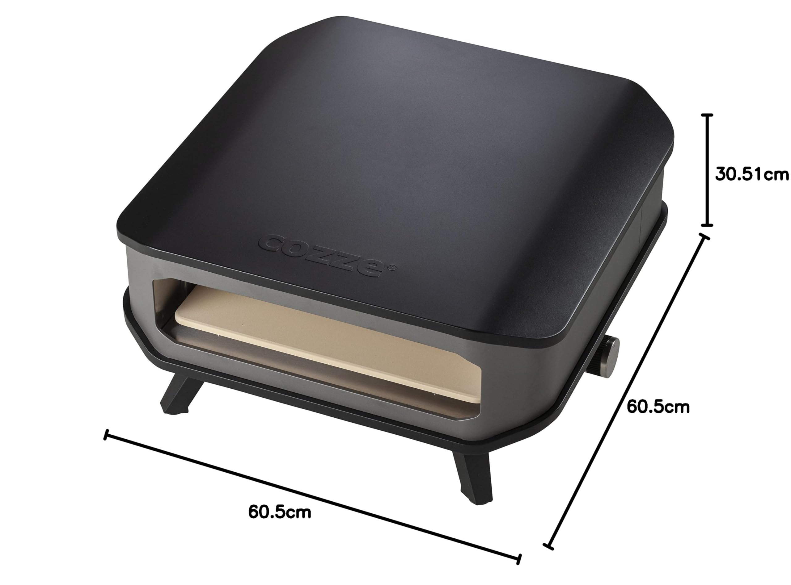 Horno para Pizza Cozze 17" a Gas con Piedra de Cordierita | Pizzas de Hasta Ø42,5 cm en 2 Minutos | Fácil de Usar y Potente | Ideal para Exteriores