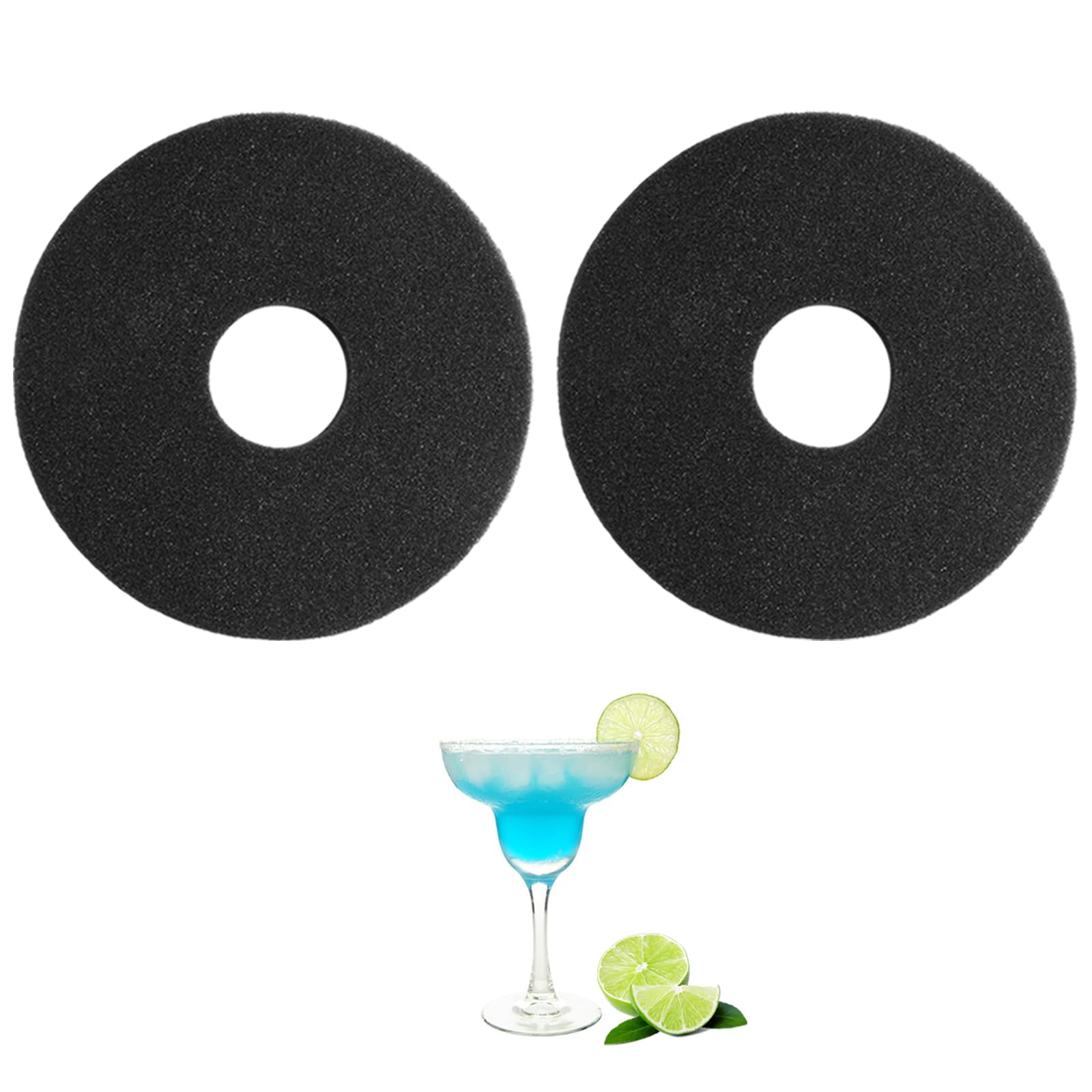 2Pcs Bar Rimmer Sponges Replacement 5.7 Inch Glass Rimmer Sponges Bartender Tool Sponge Bar for Cocktails Margarita Salter Lime Juice Trays Accessories Supplies, Black