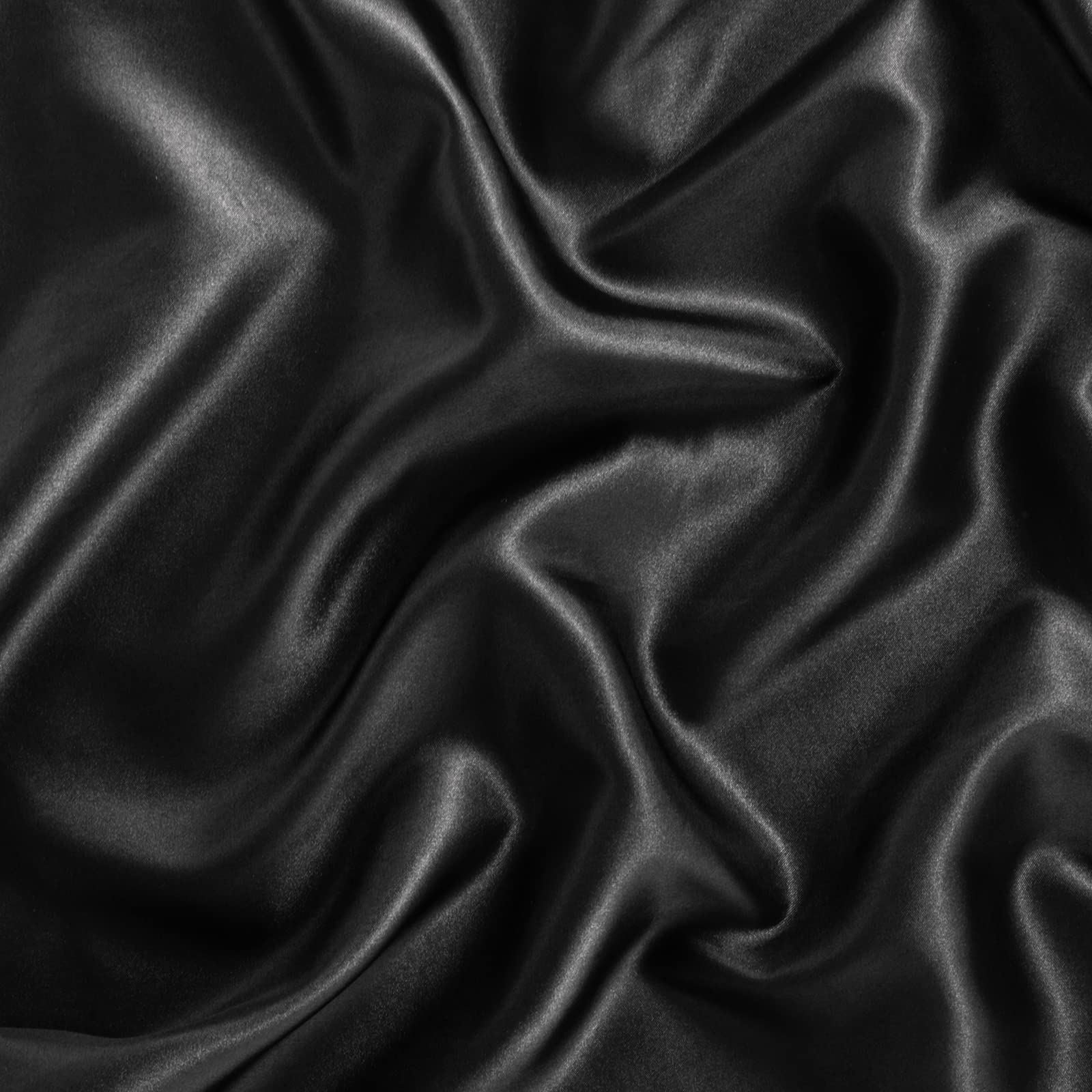 TREELY Funda de almohada de satén para cabello y piel, funda de almohada de satén sedoso de 20 x 48 pulgadas con cierre de sobre, color negro