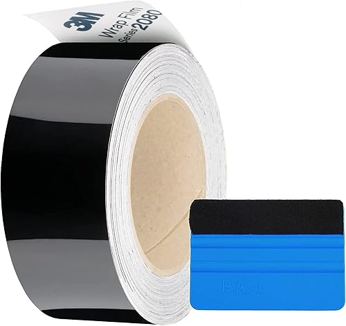 3M - Película de vinilo negro serie 2080 1080 Kit de herramientas para puerta de acabado cromado brillante negro brillante (negro brillante, 2