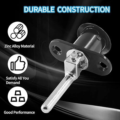 Miniatura 5 de 4 cerraduras de cajón de 0.630 in, cerraduras de armario de escritorio negro mate, cerraduras de seguridad de gabinete de oficina de aleación de