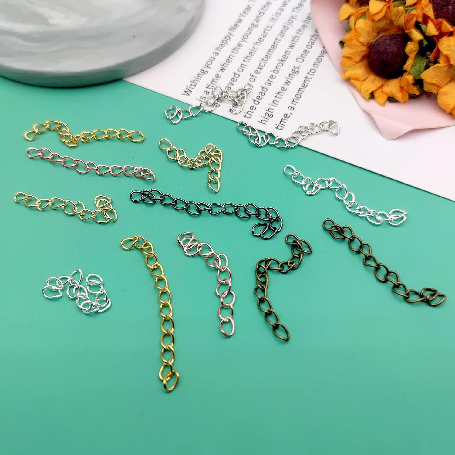 350Pcs Chain Extender for Jewelry Making,Bracelet Extension Tails Stainless Steel Necklace Extension Chain for Necklaces Bracelet,Anklets,Jewelry Making Supplies - Image 7