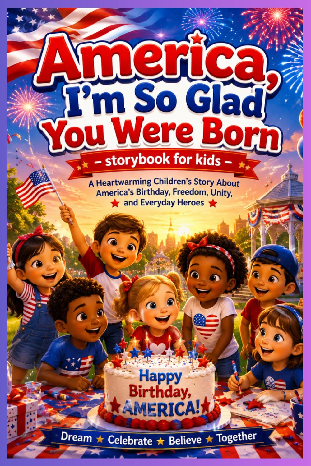 America, I'm so glad you were born - storybook for kids: A Heartwarming Children’s Story About America’s Birthday, Freedom, patriots, independence day, Unity, and Everyday Heroes