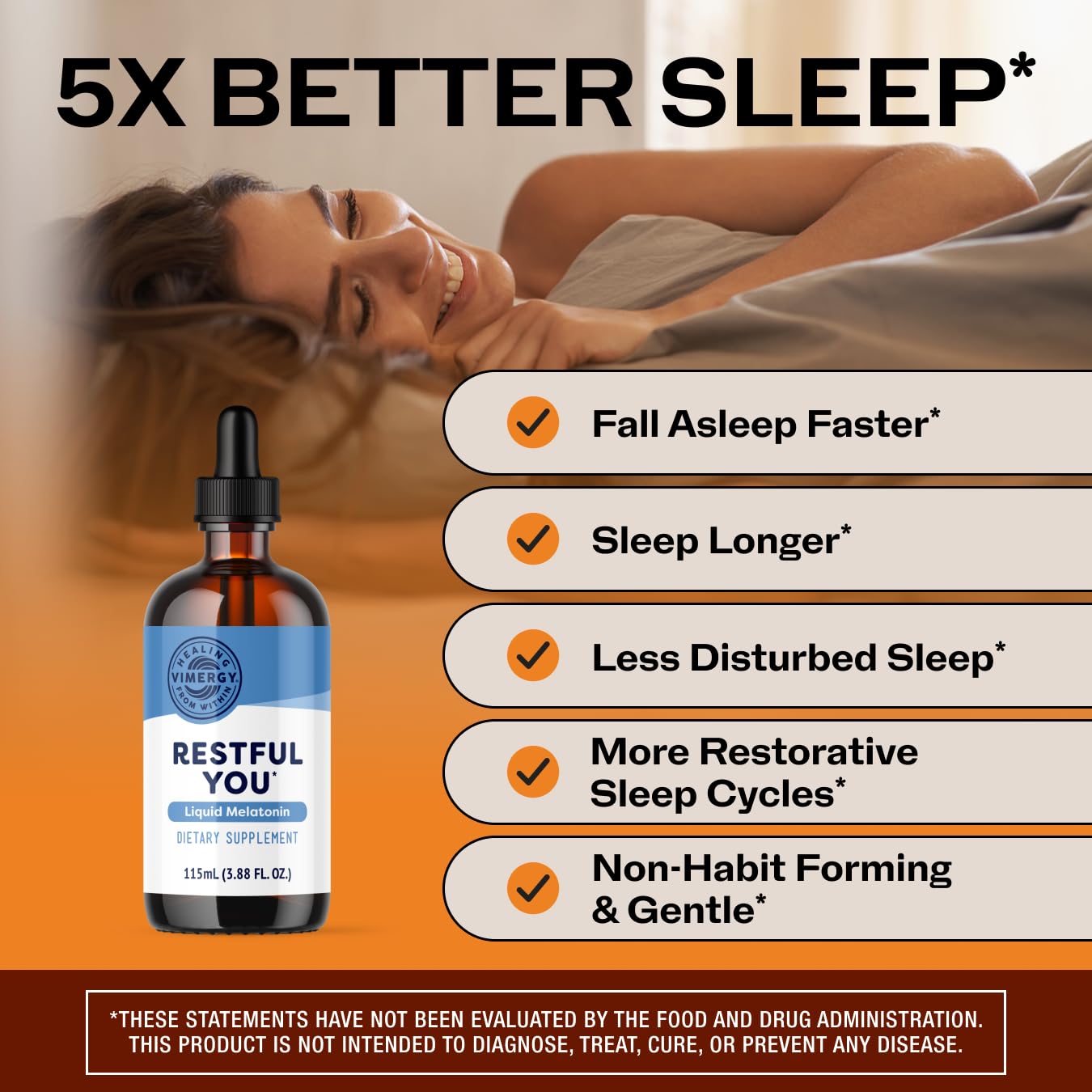 Restful You*, Clinical Strength Melatonin 5mg, Alcohol-Free, 4 Mo Supply — Amazon image 2