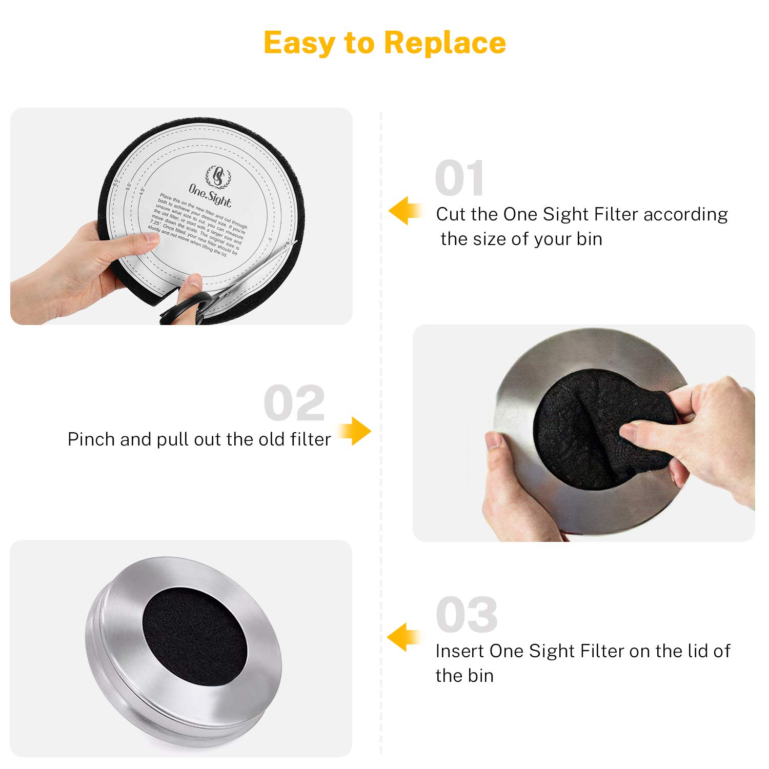 Pack of 16 Compost Containers, Filter, Compost Container, Replacement Filter, Odour-Absorbing Charcoal Filter, Kitchen Activated Carbon Filter, Compost Container, Carbon Filter, Bio Waste Bin