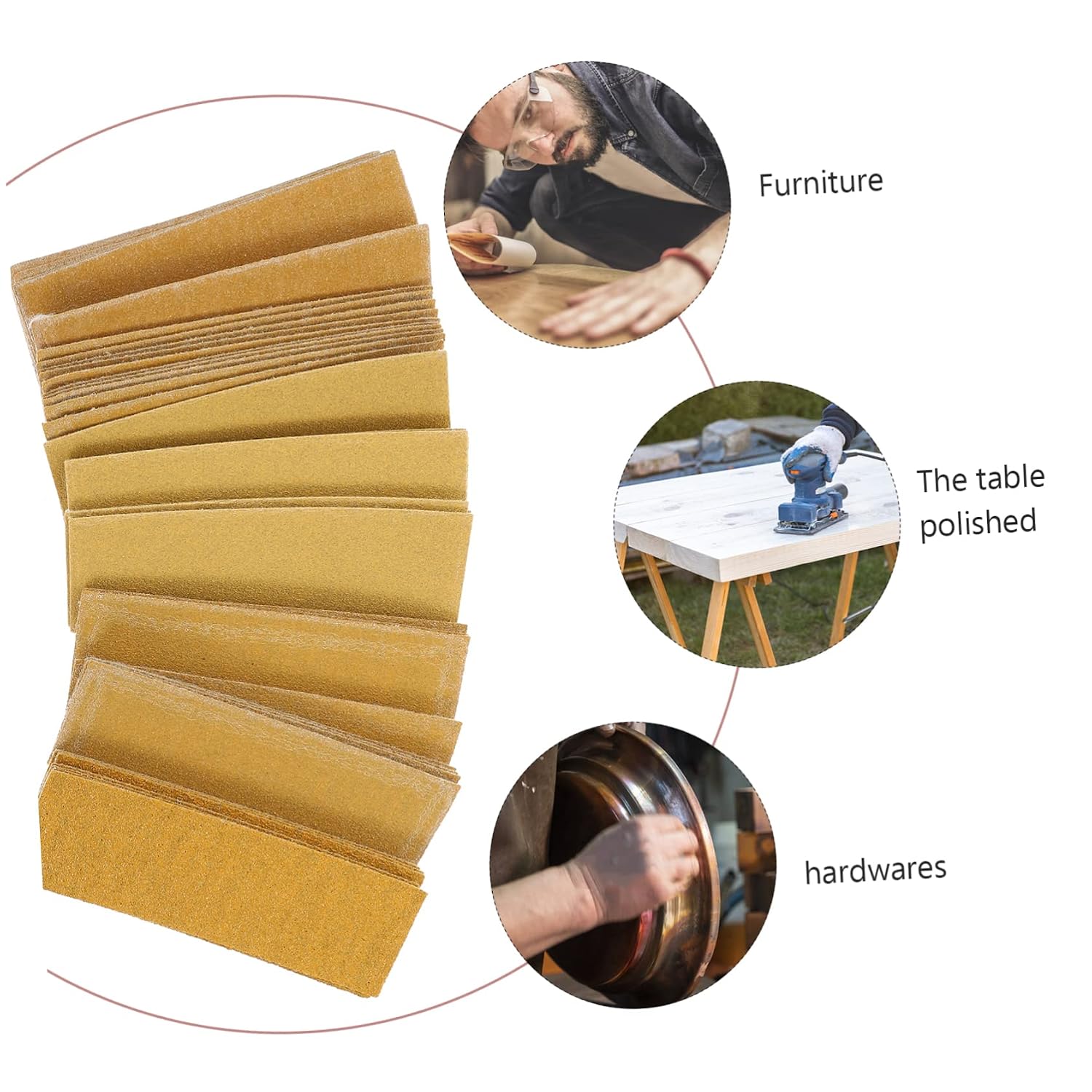 DOITOOL 120sheets Assorted Grit Sand Paper Kit for Finishing Compact Sanding Tools for Detail Work and DIY Projects