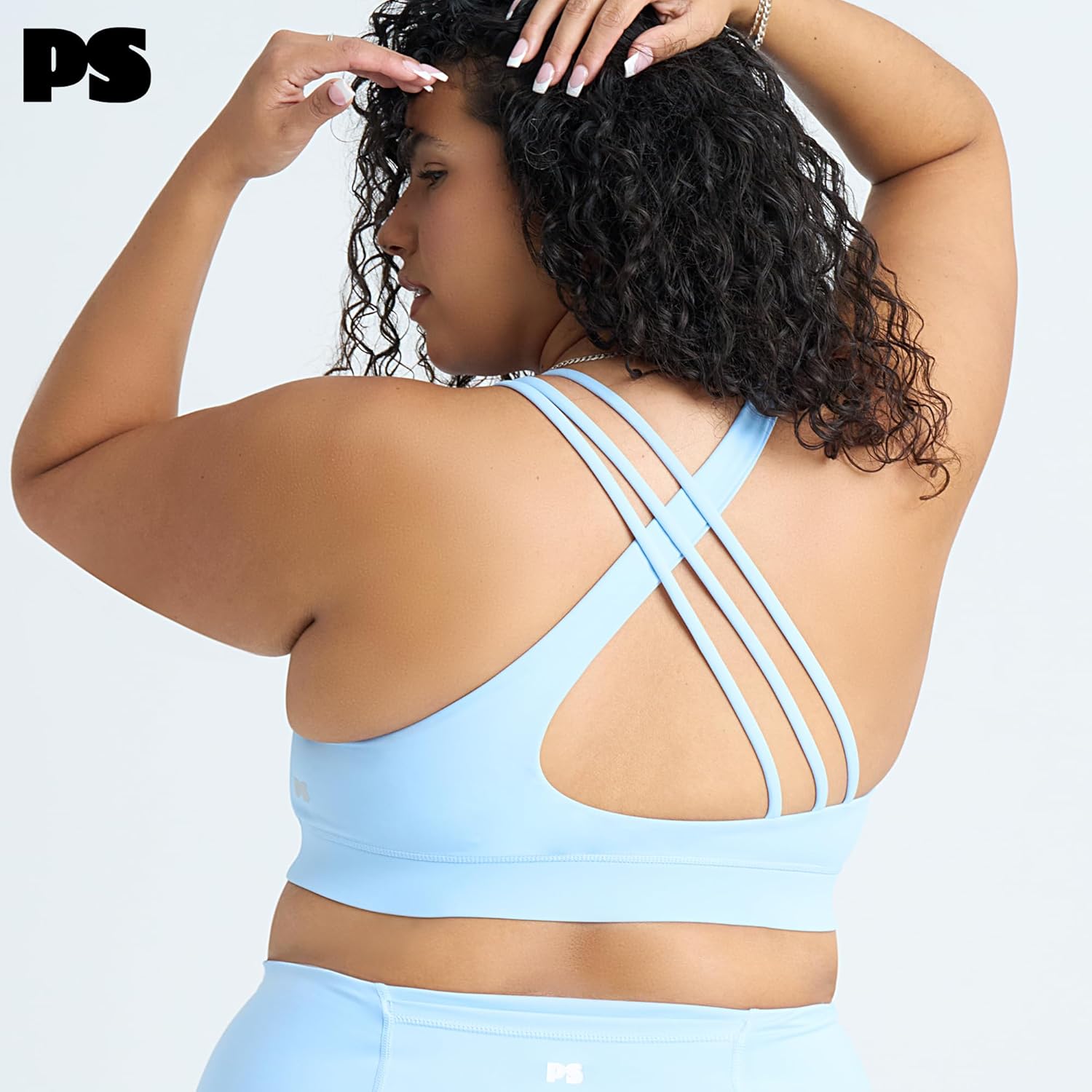 POPSUGAR PS Strappy Sports Bra for Women, Criss-Cross Back Padded Yoga Bra Workout Tops - Medium Support & Removable Cups - Image 3