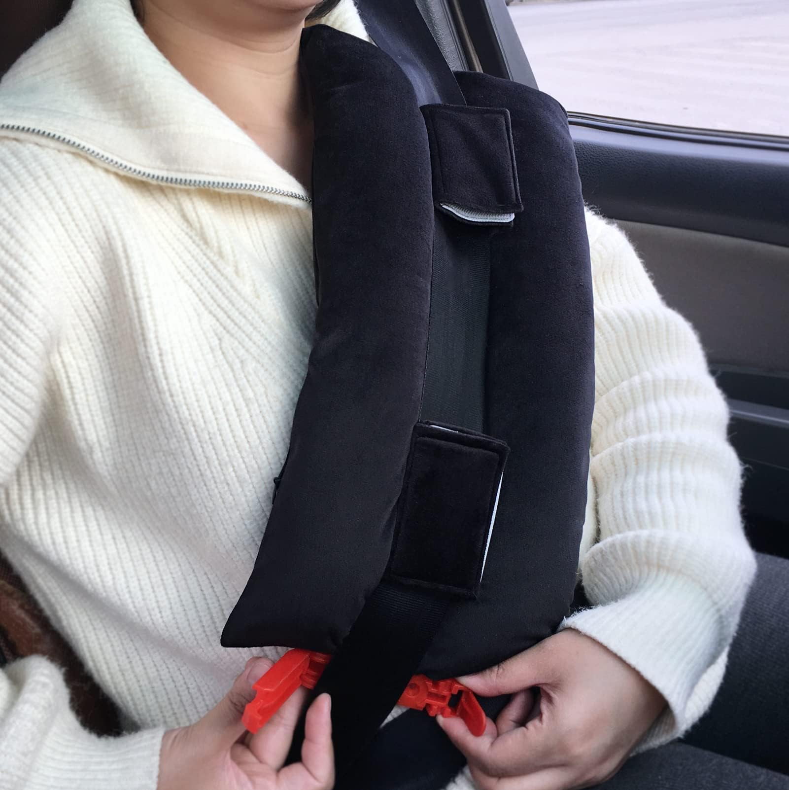 Mastectomy Pillow Post Heart Surgery Seatbelt Pillows Chemo Port Hysterectomy Recovery Post Op Super Soft for Breast Cancer Gifts Patients Women Black