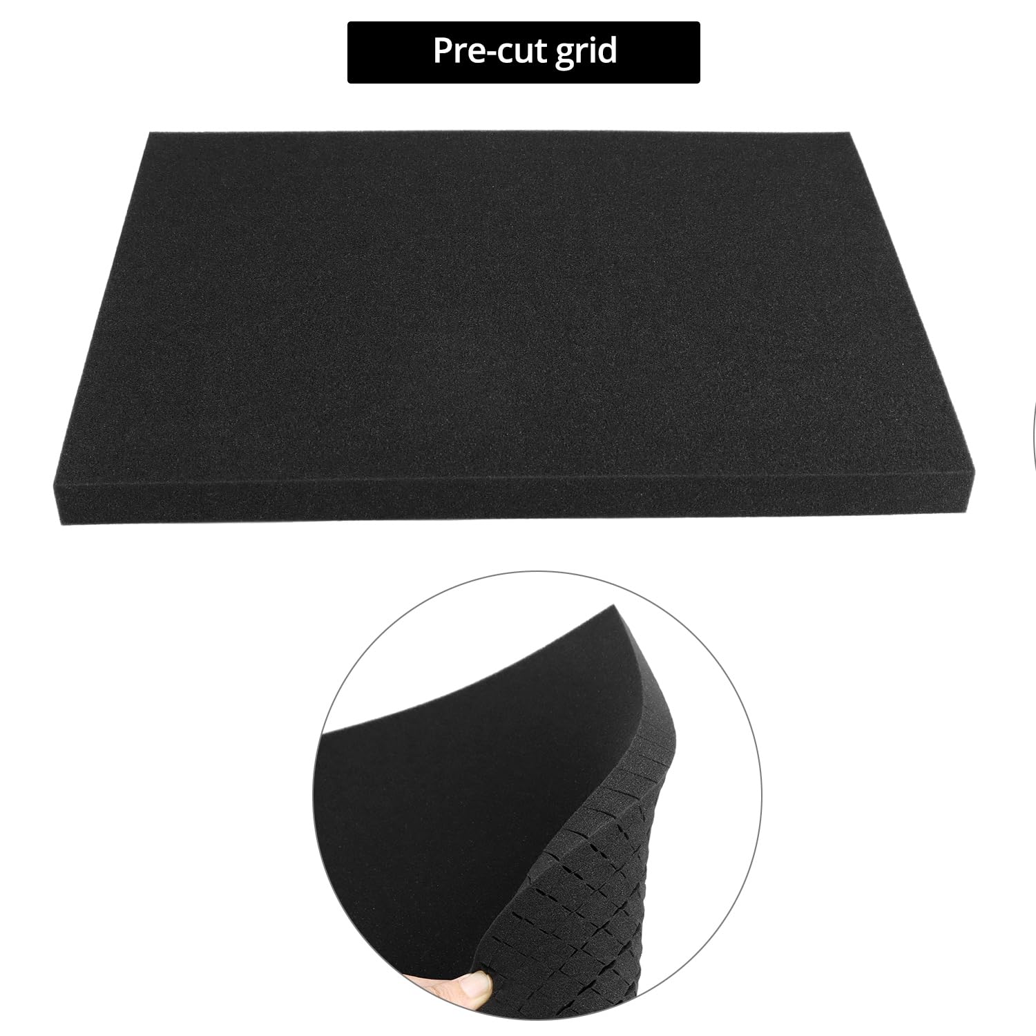 QWORK® espuma precortada 400 x 300 x 25 mm + 400 x 300 x 10 mm 4 piezas para herramientas
