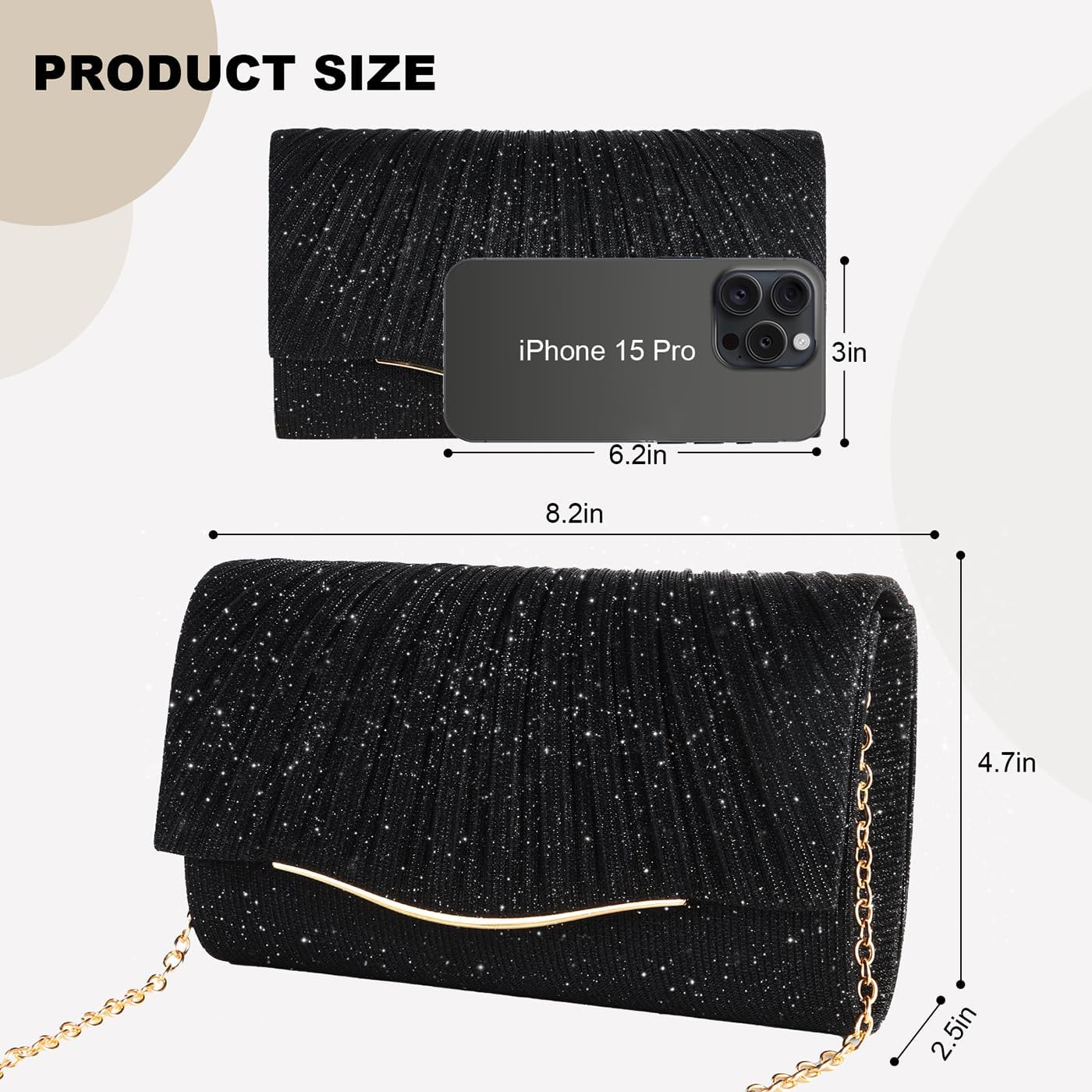 Clutch Purses for Women Formal Dressy Evening Bag Handbags Crossbody Bag for Wedding Cocktail Prom Party Elegance Charm - Image 4
