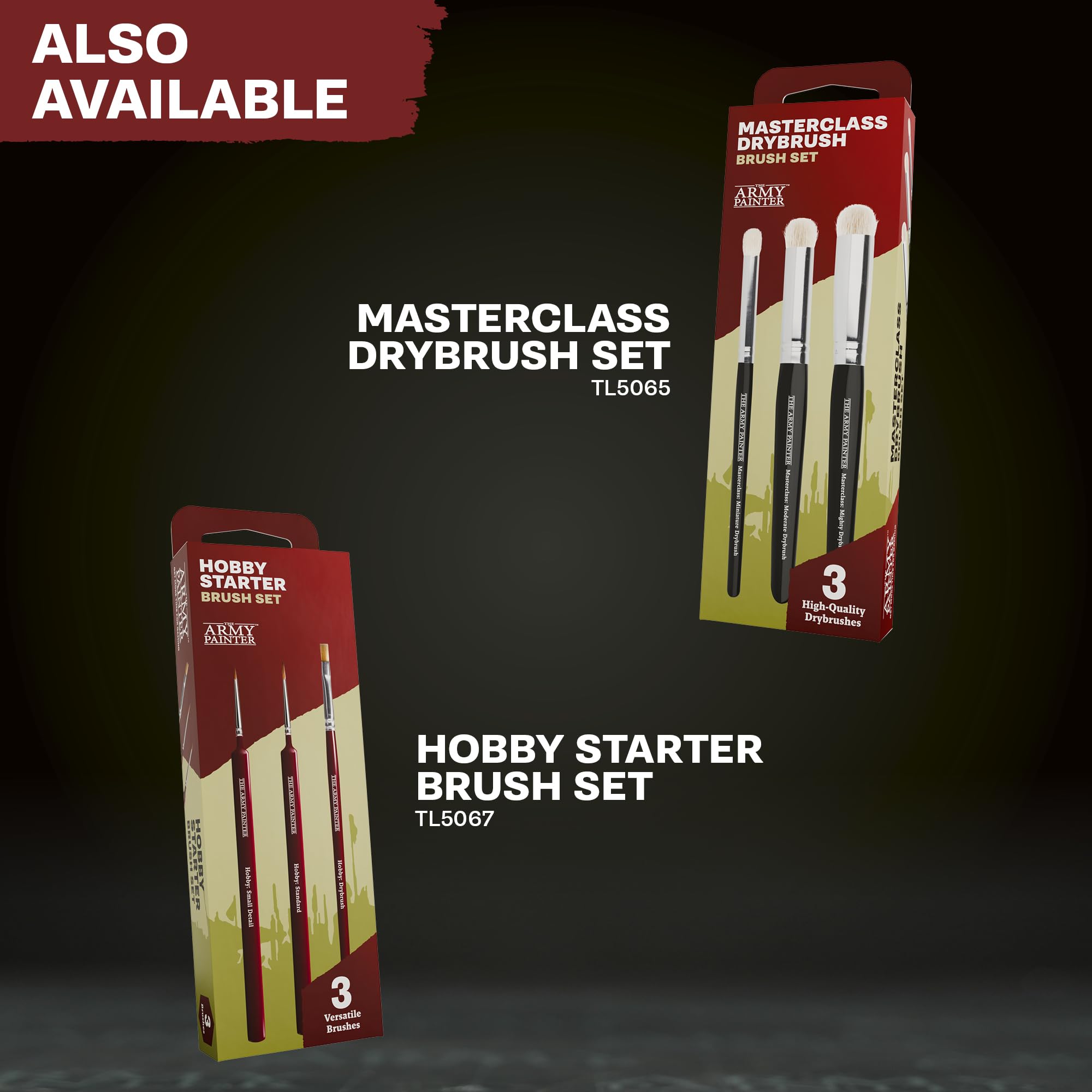 The Army Painter, Mega Brush Set, 10 pinceaux pour miniatures Wargamer – 3 pour le layering, 2 pour le drybrushing, 3 pour le detailing et 2 pour les grands modèles