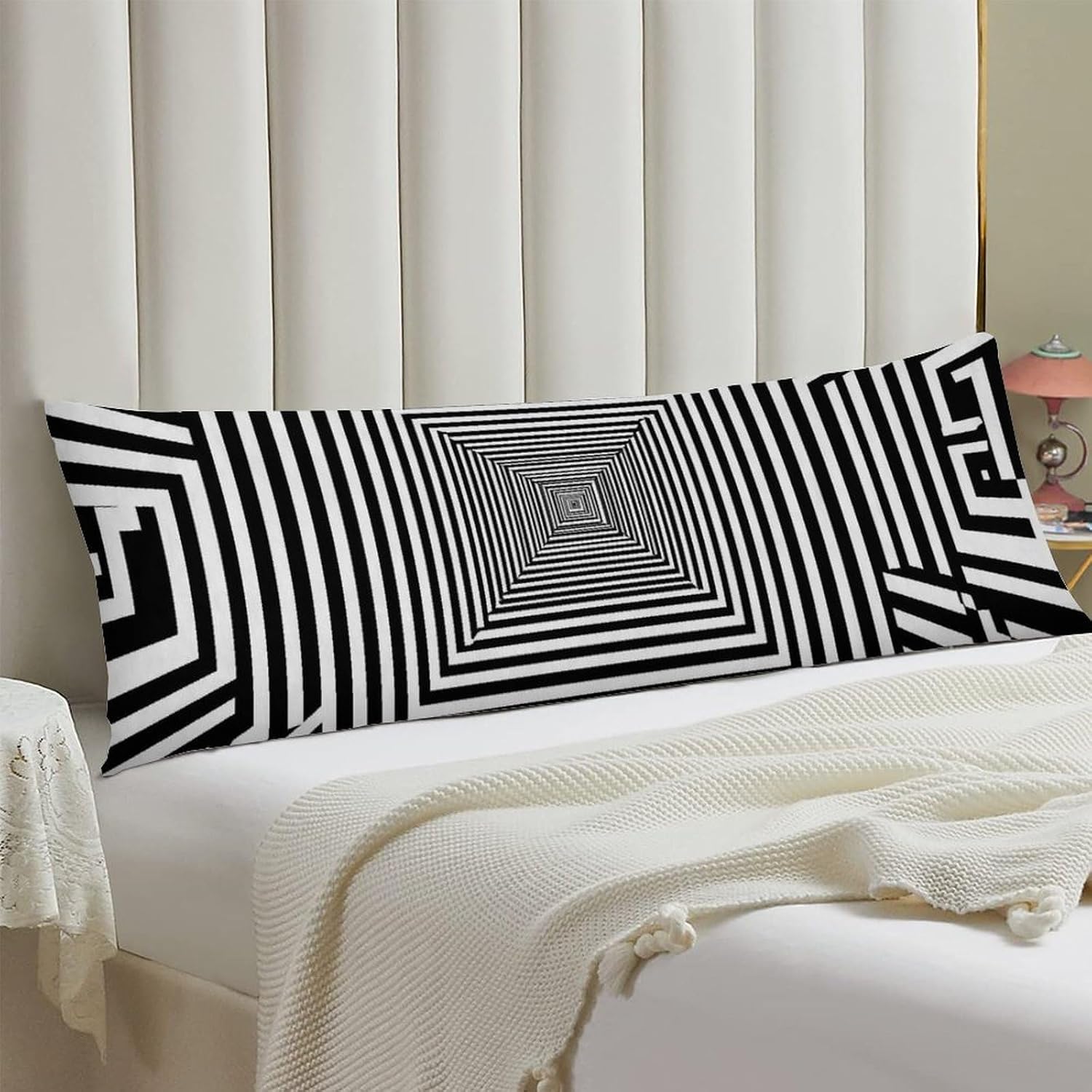 Infinite Maze Spinning Hypnotic Body Pillow Cover Long Cushion 18.9x53.1 Inch