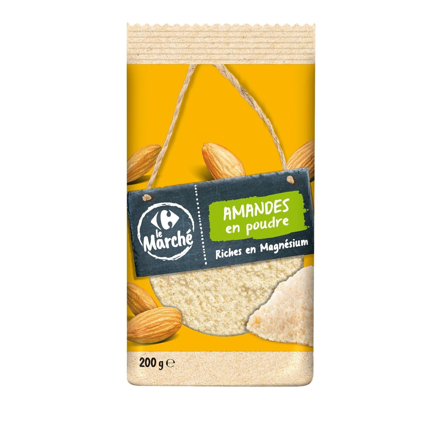 CARREFOUR LE MARCHE – Poudre d’Amandes Fine pour Desserts Gourmands et Texture Onctueuse (Sachet 200g) - lot de 3 - Vendu par Lot