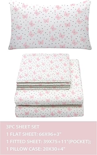 Miniatura 4 de LITTLE CELEBRITY Juego de sábanas tamaño individual para niños y niñas, sábanas para niños, linda sábana de cama, incluye sábana plana, ajustable y